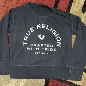 True religion fitted sweatshirt - some fabric softeners stains - size large